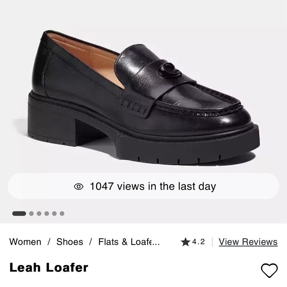 COACH LEAH LOAFER WOMENS SIZE 8.5 BLACK LEATHER - Picture 2 of 11
